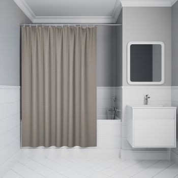 Штора для ванной, 200х180 см, Полиэстер, бежевый IDDIS (DW02P18i11) — фото 2, Шторы для ванной