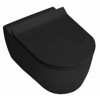 Унитаз HATRIA Fusion A0Y1CC02 подвесной безободковый цвет черный матовый — фото 1, Подвесные унитазы
