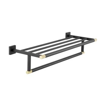 Полка для полотенец Rose RG3008H, золото/черный — фото 1, Полотенцедержатели