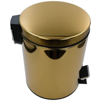 GIFORTES Ведро д/мусора 5 литров круглое, с крышкой SOFT CLOSE, золото 32673 — фото 3, Мусорные ведра