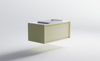 Тумба Фрейм 100 с 1ящ RAL1013 мат. с раковиной Антарес бел гл. и столешницей Solid бел гл. 4631177713958 — фото 4, Тумбы с раковиной