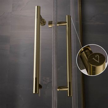 Душевой угол Veconi Premium Trento PTC-20G, 1000Х800x2000, брашированное золото, стекло прозрачное PTC20-G-10080-01-C4 — фото 5, Душевые уголки