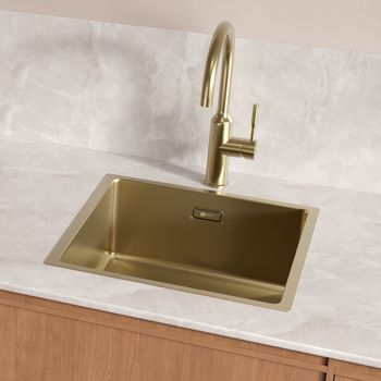 Товар: Кухонная мойка Lemark OLANGA 440 прямоугольная из нержавеющей стали цвет, Светлое золото 9938122 - фото 3 Кухонная мойка Lemark OLANGA 440 прямоугольная из нержавеющей стали цвет, Светлое золото 9938122 — фото 3, Кухонные мойки