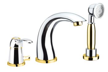 Смеситель на борт ванны Fiore Jafar 47CO5105, хром-золото — фото 1, Смесители на борт ванны