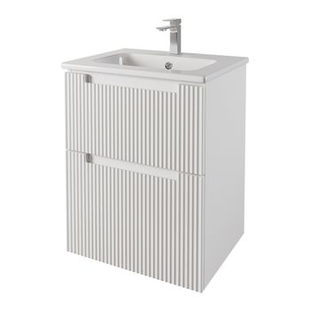 Тумба EUPHORIA, 60 см, подвесная/напольная, 2 ящика, белый матовый 99.2015 — фото 3, Тумбы под раковину