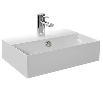 Раковина HATRIA Bahia 13 BH0500365011TS0 подвесная или на тумбу с одним отверстием с переливом цвет белый — фото 1, Раковины