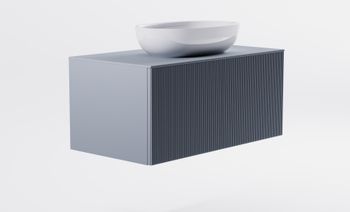 Тумба М-40 90см 1ящ NCS S 3005-R80B мат./волна, раковина Атрия бел гл, столешница Solid в цвете 4631177714849 — фото 6, Тумбы с раковиной