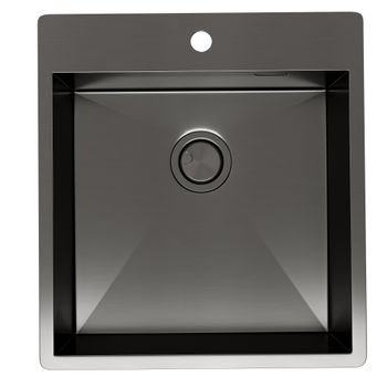 Кухонная мойка Reflexion Iseo RX2265BL оружейная сталь — фото 231, Кухонные мойки