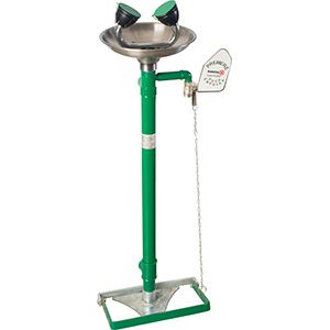 Аварийная раковина для промывки глаз из нержавеющей стали с рычагом и педалью SC380SS — фото 1, Аксессуары и оборудование для общественных мест