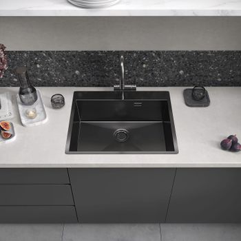 Кухонная мойка Reflexion Iseo RX2265BL оружейная сталь — фото 288, Кухонные мойки