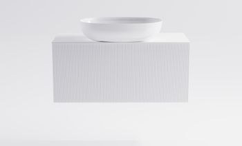 Товар: Тумба М-40 Slim 100см 1ящ белый мат./волна, раковина Атрия бел глянц, столешница Solid белый мат. 4631177716133 - фото 2 Тумба М-40 Slim 100см 1ящ белый мат./волна, раковина Атрия бел глянц, столешница Solid белый мат. 4631177716133 — фото 2, Тумбы с раковиной