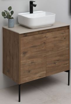 Тумба под раковину Aquanet Nova Lite 75 дуб рустикальный (2 дверцы) 00298852 — фото 1, Тумбы под раковину