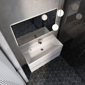 AQM900110WH "S1" тумба под умывальник подвесная 100 см., цвет белый глянец. — фото 3, Тумбы под раковину