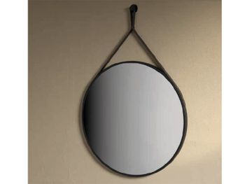 Зеркало HATRIA AREA SC0800D0000 настенное на ремне цвет черный — фото 1, Зеркала в ванную комнату