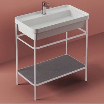 Консоль Artceram Fuori Scala металлическая для прямоугольной раковины цвет белый матовый ACA057 05 — фото 3, Консоли для раковины