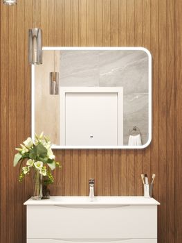 BOND M39ZE-10080 Зеркало прямоугольное 100х80см с LED подсветкой и сенсорным диммером — фото 7, Зеркала в ванную комнату