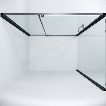 Душевое ограждение Niagara Nova NG-35-10AGR-A80GR-34 (100х80х195) прямоугольник,распашная,графит,стекло прозрачное,2 места — фото 2, Душевые уголки