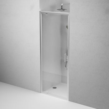 W90G-80-1P-MT Gem дверь душевая распашн 80x195,серебро, стекло прозрачн — фото 2, Душевые двери в нишу