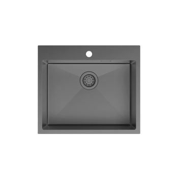 Мойка IDDIS Haze нерж. сталь, графит, 590*510 (HAZ59GMi77) — фото 2, Кухонные мойки