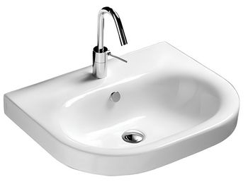 Раковина HATRIA DAYTIME Y0YT01 подвесная с одним отверстием с переливом цвет белый — фото 1, Раковины