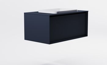 Тумба Фрейм 90см 1ящ RAL7024 мат., раковина Антарес бел гл, столешница Solid в цвете 4631177715341 — фото 4, Тумбы с раковиной