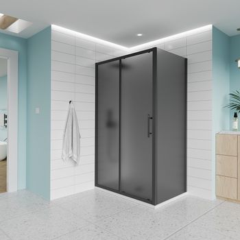 Душевой угол Veconi Evo 100SP GR 1500х1000x1950, графит брашинг, тонированное стекло E1-SP-GR-150100-12-C9 — фото 1, Душевые уголки