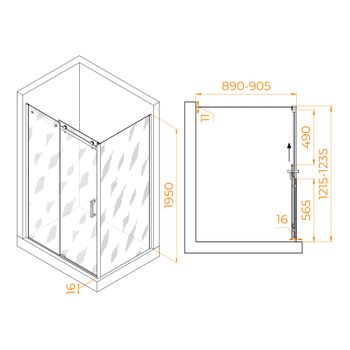 Душевой уголок RGW TO-44-1 (TO-14 + Z-060-2) 1200x900 020744129-11 — фото 1, Душевые уголки