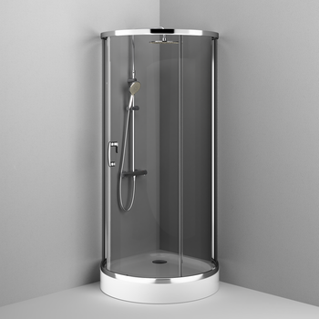 W83UG-333-095CG Like Round 95 Душевое ограждение 95x95, стекло тонированное, проф хром глянц, без по — фото 2, Душевые кабины и ограждения