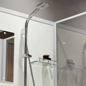 Душевая кабина Niagara Standart ST100/15Q/BK (100х100х200) квадрат,поддон 15см,распашная,проф.белый,без крыши,3 места — фото 8, Душевые кабины