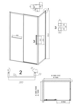 Душевое ограждение Grossman Style 100.K33.05.130.10.00-200.K33.05.100.10.00 (130х100х195) раздвижная,хром,стекло прозрачное,2 места 120.K33.05.1310.10.00 — фото 10, Душевые кабины и ограждения