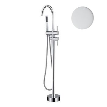 Смеситель для ванны напольный Webert Rimini RI851101740, белый — фото 1, Смеситель для ванны