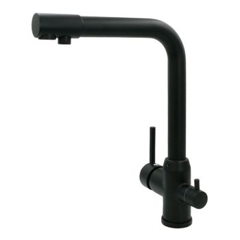 MILANO Смеситель д/кухни совмещенный с краном для питьевой воды, черный 32655 — фото 1, Смесители для кухни