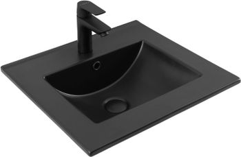 Раковина Aquanet Flat 50 черная матовая 00329252 — фото 1, Раковины