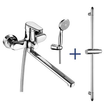 Комплект 2 в 1: POINT Смесители для ванны + душ. гарнитур, хром, LM, LM0379C — фото 1, Готовые комплекты для ванной комнаты