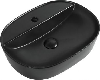 Раковина накладная Aquanet Lake-2-MB 50 черный матовый — фото 1, Раковины накладные