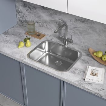 Кухонная мойка Reflexion Iseo RX2265BL оружейная сталь — фото 398, Кухонные мойки