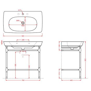 Консоль Artceram Civitas металлическая для раковины цвет хром CIA008 71 — фото 1, Консоли для раковины