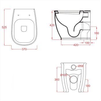 Унитаз Artceram Atelier приставной безободковый цвет Pink матовый ATV002 33 00 — фото 2, Приставные унитазы