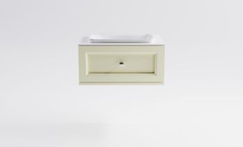 Тумба Классик 80 с 1ящ RAL1013 мат. с раковиной Ретро бел гл. и столешницей Solid бел гл. 4631177714078 — фото 1, Тумбы с раковиной