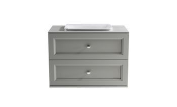 Товар: Тумба Классик 90см 2ящ NCS S 3502-Y мат., раковина Ретро бел глянц, столешница Solid в цвете 4631177715808 - фото 2 Тумба Классик 90см 2ящ NCS S 3502-Y мат., раковина Ретро бел глянц, столешница Solid в цвете 4631177715808 — фото 2, Тумбы с раковиной