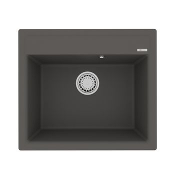Кухонная мойка Lemark HANKA 570 врезная прямоугольная из кварцгранита, Серый шёлк 9910017 — фото 3, Кухонные мойки