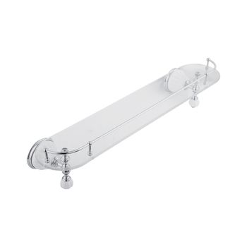 Товар: OLIVIA Полка c галереей, L60 см, стекло/керамика белая, хром 17495 - фото 1 OLIVIA Полка c галереей, L60 см, стекло/керамика белая, хром 17495 — фото 1, Полки для ванной и душа