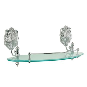 CLEOPATRA Полка c галереей, L40 см, стекло матовое/хром 16665 — фото 2, Полки для ванной и душа