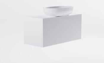 Товар: Тумба М-40 Slim 100см 1ящ белый мат./волна, раковина Атрия бел глянц, столешница Solid белый мат. 4631177716133 - фото 3 Тумба М-40 Slim 100см 1ящ белый мат./волна, раковина Атрия бел глянц, столешница Solid белый мат. 4631177716133 — фото 3, Тумбы с раковиной