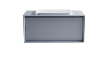 Тумба Фрейм 100см 1ящ NCS S 3005-R80B мат., раковина Антарес бел гл, столешница Solid в цвете 4631177715372 — фото 1, Тумбы с раковиной