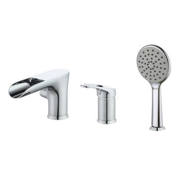 Товар: Omega Смеситель для ванны, на борт 3отв. с каскад.изливом 121мм лейка, р/ОД, хром, LM, LM3145C - фото 2 Omega Смеситель для ванны, на борт 3отв. с каскад.изливом 121мм лейка, р/ОД, хром, LM, LM3145C — фото 2, Лейки для душа