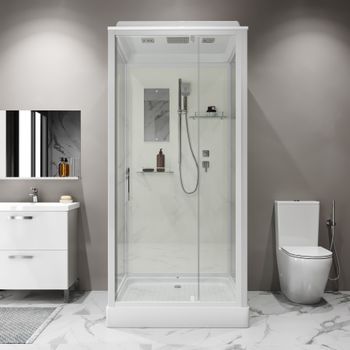 Душевая кабина Niagara Standart ST100/15Q (100х100х215) квадрат,поддон 15см,распашная,проф.белый,3 места — фото 5, Душевые кабины