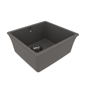 Кухонная мойка Lemark SINARA 440-U подстольного монтажа из кварцгранита, Серый шёлк 9910071 — фото 1, Кухонные мойки