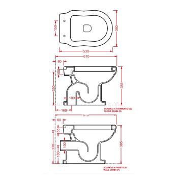 Унитаз Artceram приставной со сливом в стену цвет черный HEV003 03 00 — фото 1, Приставные унитазы