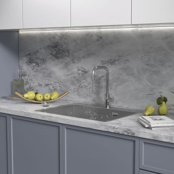 Кухонная мойка Reflexion Iseo RX2265BL оружейная сталь — фото 330, Кухонные мойки